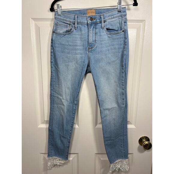 Driftwood Denim Jackie Jeans Lace Hem Women's 27 / 4 Boho Romantic Capsule - Picture 2 of 10